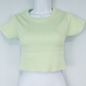 OFFLINE by Aerie Sidewalk Seamless Cropped T-Shirt Size XS Lime Green Athleisure